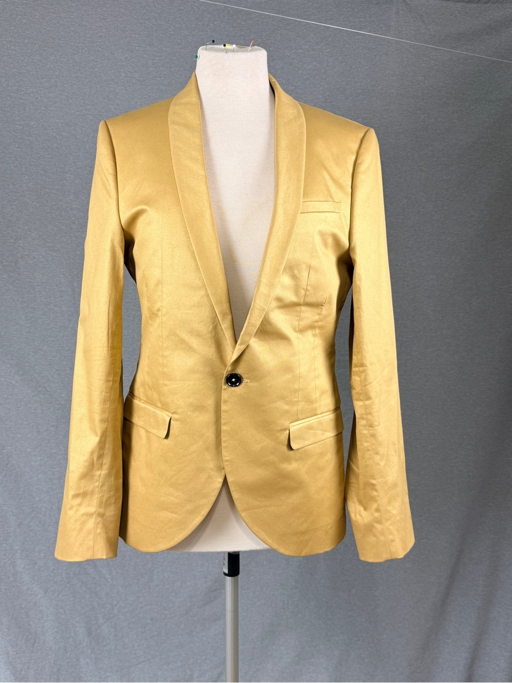 Noose & Monkey Van Gogh Blazer Jacket 38R Gold Beige Slim Fit Boho Indie Retro